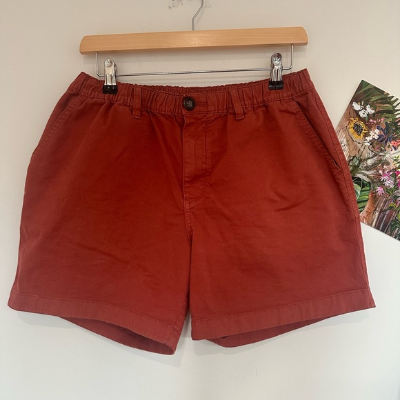 Chubbies shorts elastic waist size M 5.5 inseam burnt orange color like new - Picture 1 of 8